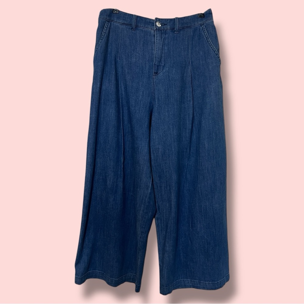 ANTHROPOLOGIE Pilcro 30s 40s Inspired Dungarees Wide Leg Denim Jeans Vintage
